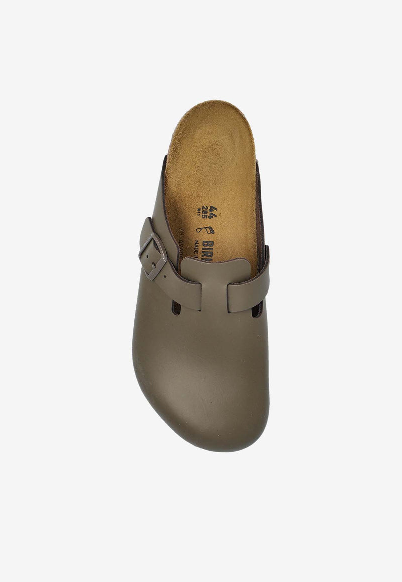 Birkenstock Boston Leather Buckled Clogs Gray 1029079 0-CONCRETE GRAY