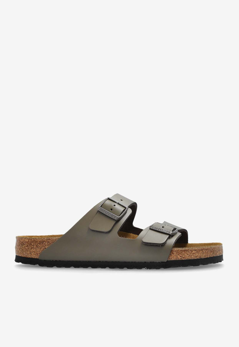 Birkenstock Arizona Big Buckle Leather Slides Gray 1029153 0-CONCRETE GRAY