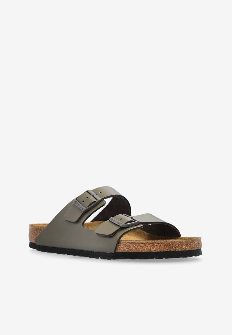 Birkenstock Arizona Big Buckle Leather Slides Gray 1029153 0-CONCRETE GRAY