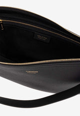 Salvatore Ferragamo Medium Smile Leather Hobo Bag Black 219874 HOBO SMILE M 782183-NERO