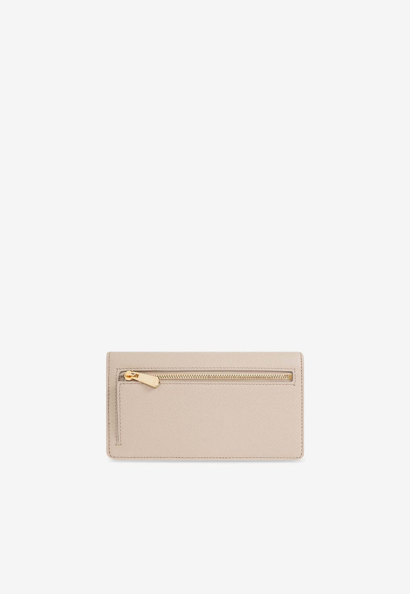 Salvatore Ferragamo Gancini Continental Leather Wallet Beige 22D779 153 779462-STONE