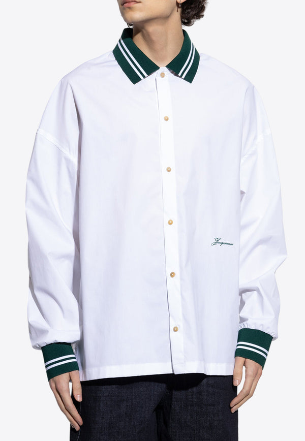 Jacquemus Logo Embroidered Buttoned Shirt White 255SH113 1454-100