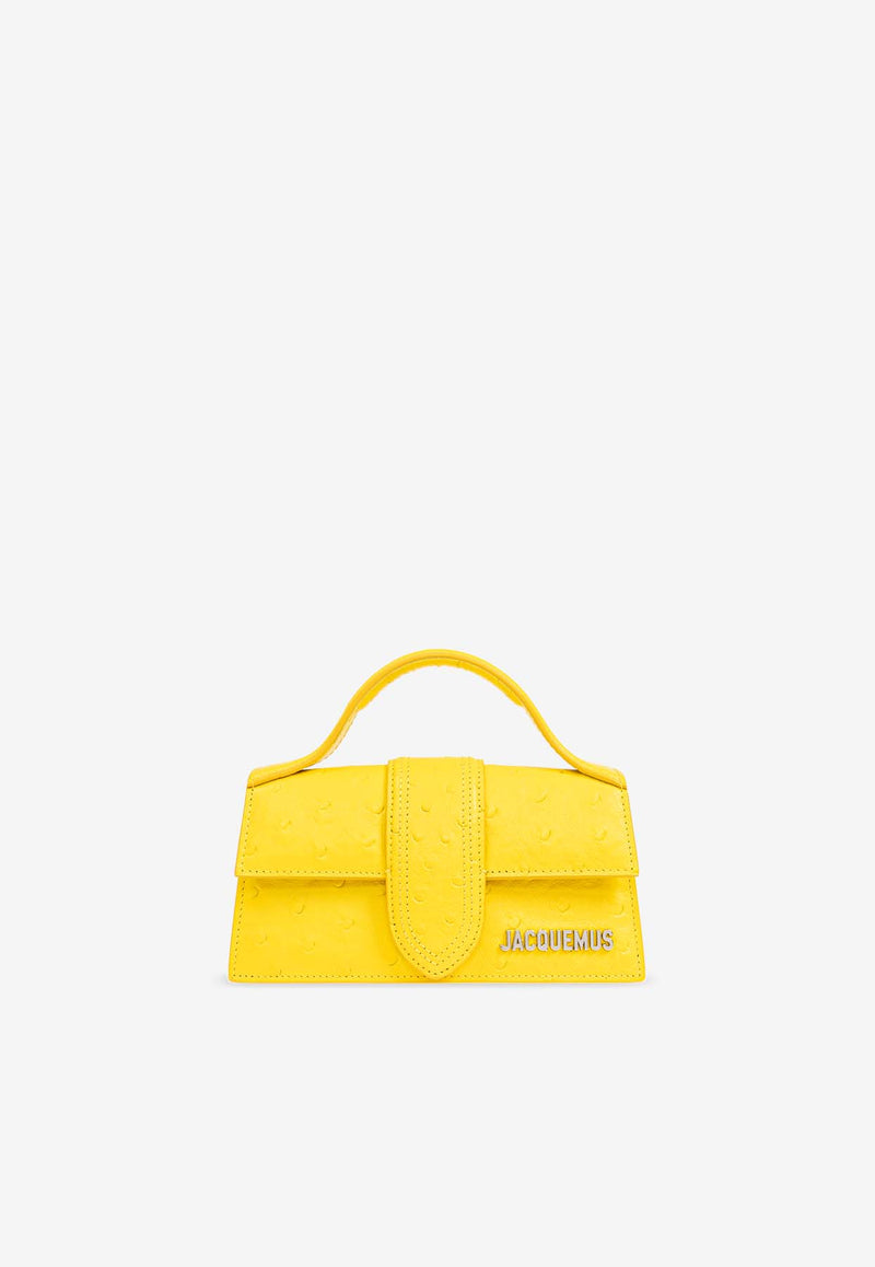 Jacquemus Le Bambino Ostrich-Embossed Leather Handbag Yellow 213BA006 3234-250