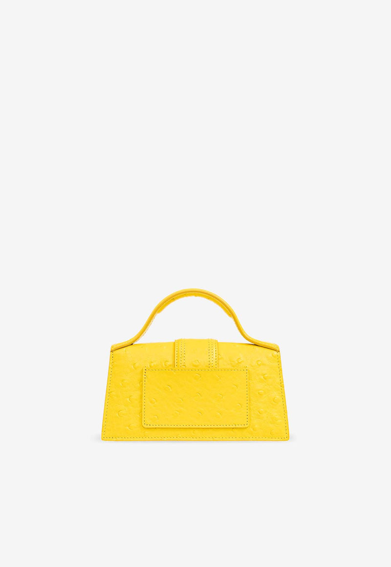 Jacquemus Le Bambino Ostrich-Embossed Leather Handbag Yellow 213BA006 3234-250