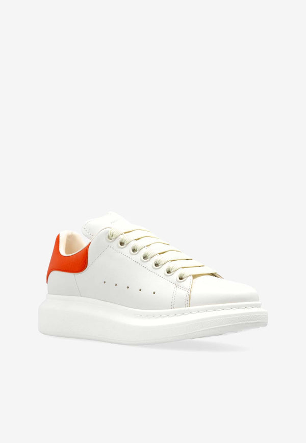 Alexander McQueen Oversized Leather Sneakers White 553770 WIACV-9072