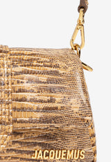 Jacquemus Le Petit Bambino Shoulder Bag in Python Print Leather Beige 233BA335 3231-150