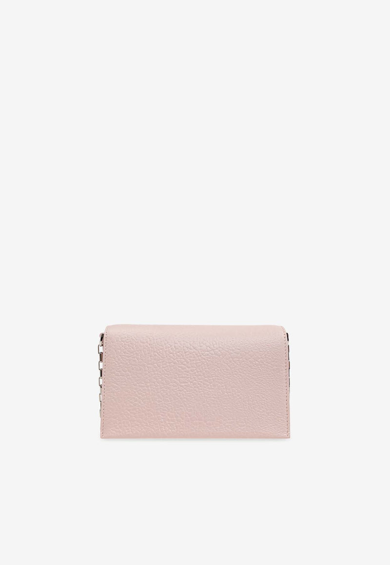 Alexander McQueen Mini T-Bar Textured Leather Crossbody Bag Pink 813329 1VDBS-9813