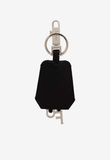 Salvatore Ferragamo Double Charm Leather Keyring  Black 661487 FLORENCE 779978-NERO