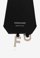 Salvatore Ferragamo Double Charm Leather Keyring  Black 661487 FLORENCE 779978-NERO