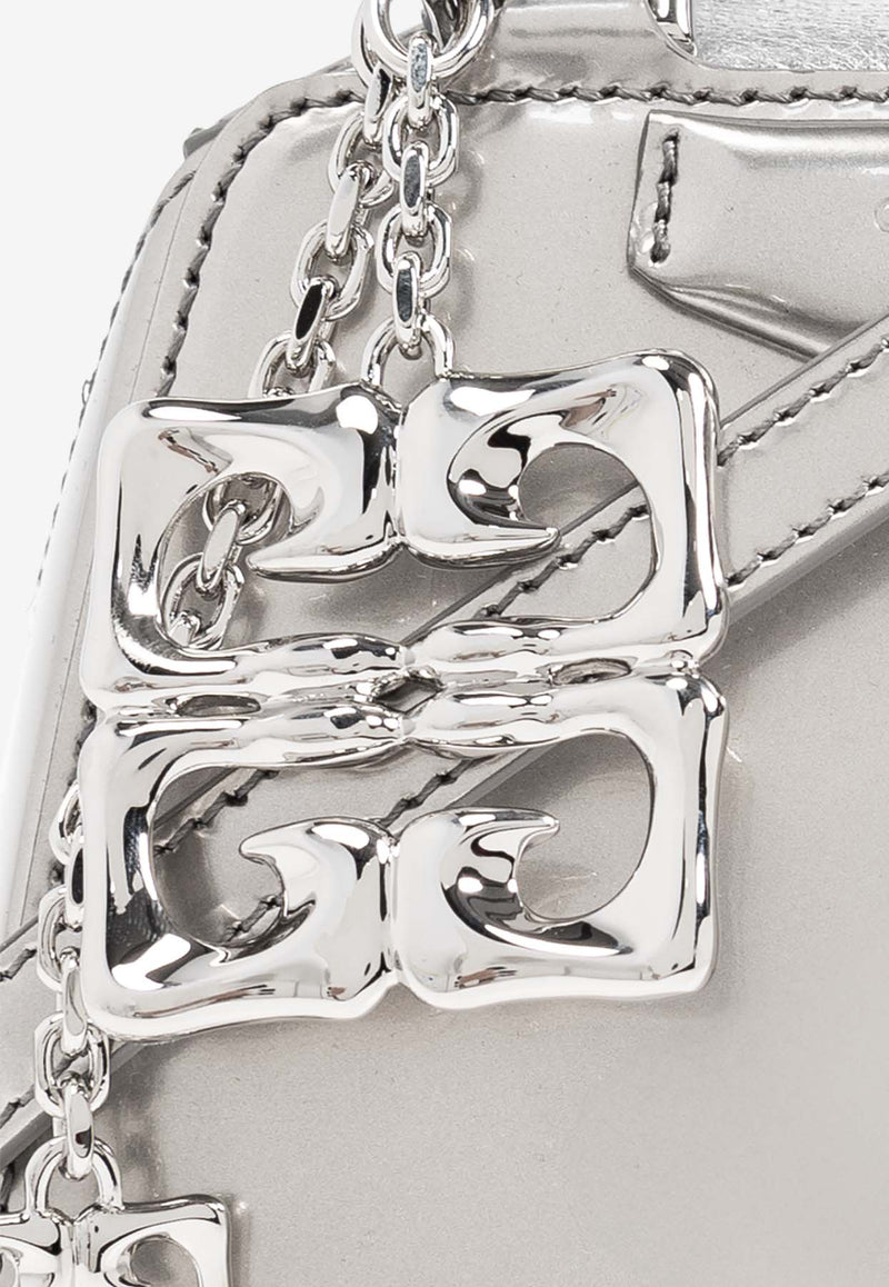 Givenchy Nano Antigona Cube Metallic Handbag Silver BB50Z UB273-934