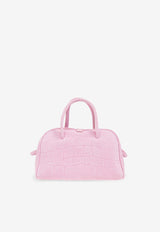 Jacquemus Le Petit Turismo Croc-Embossed Leather Top Handle Bag Pink 251BA416 3243-410