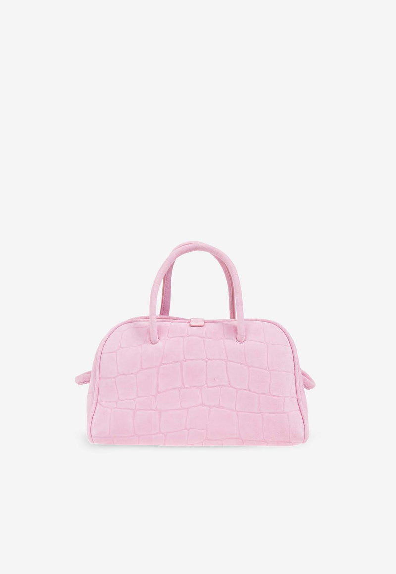 Jacquemus Le Petit Turismo Croc-Embossed Leather Top Handle Bag Pink 251BA416 3243-410