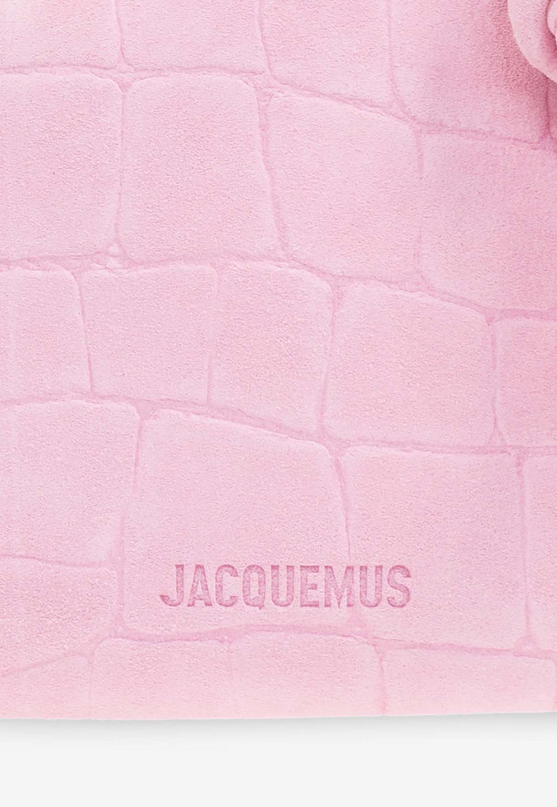 Jacquemus Le Petit Turismo Croc-Embossed Leather Top Handle Bag Pink 251BA416 3243-410