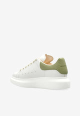 Alexander McQueen Oversized Leather Sneakers White 553770 WIACX-9199