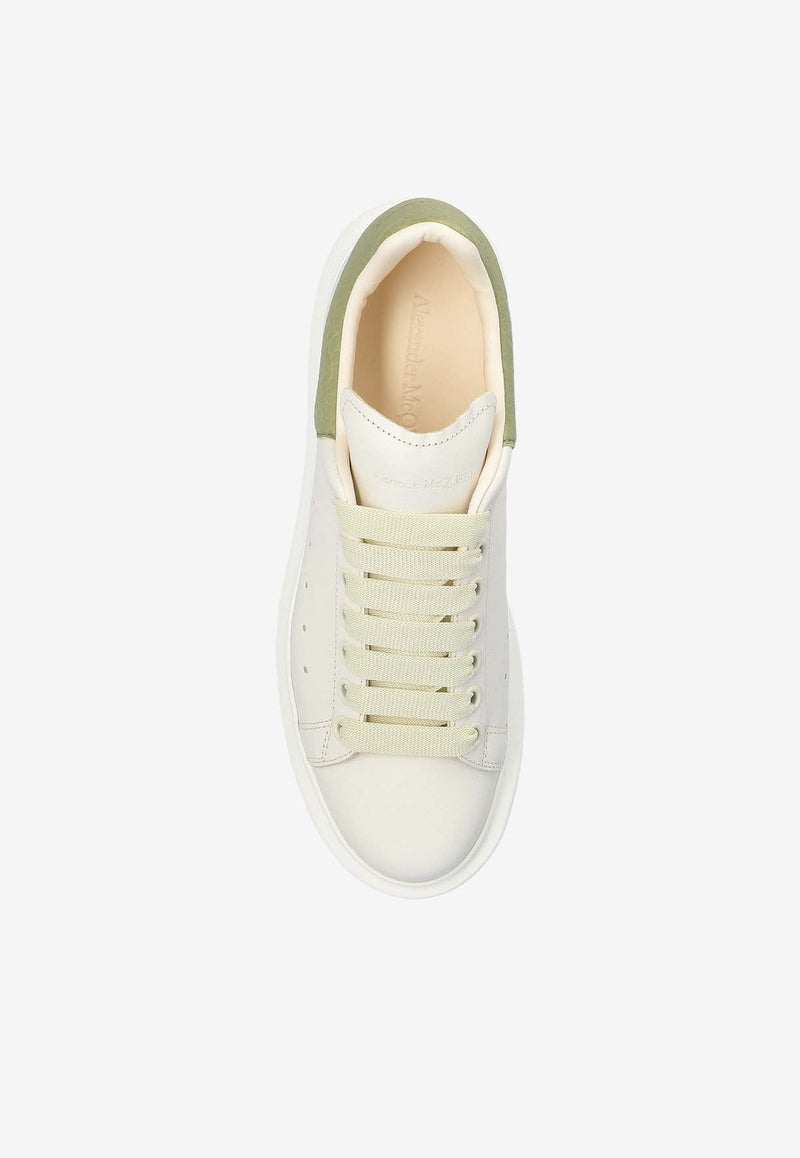 Alexander McQueen Oversized Leather Sneakers White 553770 WIACX-9199