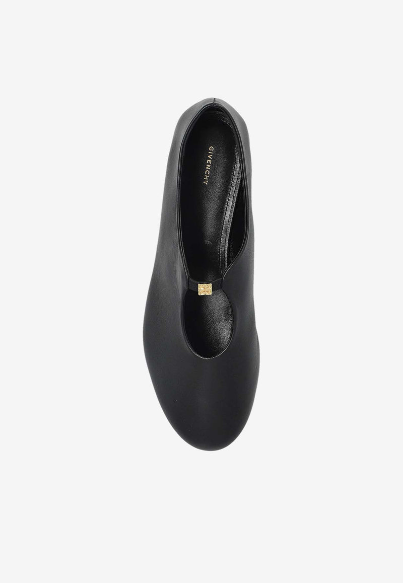 Givenchy 4G Liquid Nappa Leather Ballet Flats Black BE500 VE16Q-001