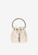 Jimmy Choo Bon Bon Sequined Bucket Bag Ivory BON BON DDG-IVORY CRYSTAL SILVER