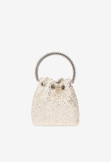 Jimmy Choo Bon Bon Sequined Bucket Bag Ivory BON BON DDG-IVORY CRYSTAL SILVER