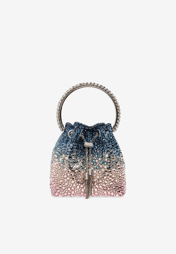 Jimmy Choo Bon Bon Crystal Bucket Bag Blue BON BON XDR-SUNRISE MIX