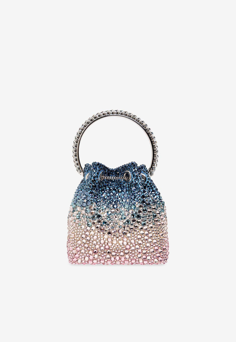 Jimmy Choo Bon Bon Crystal Bucket Bag Blue BON BON XDR-SUNRISE MIX