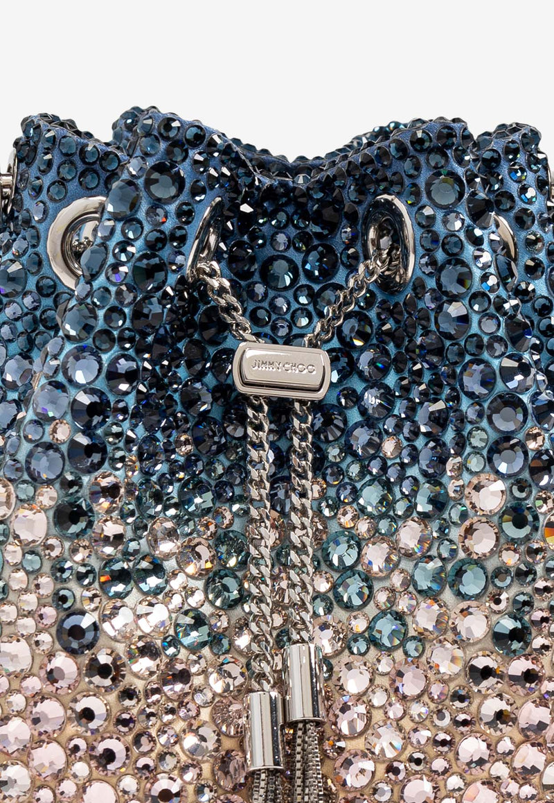 Jimmy Choo Bon Bon Crystal Bucket Bag Blue BON BON XDR-SUNRISE MIX