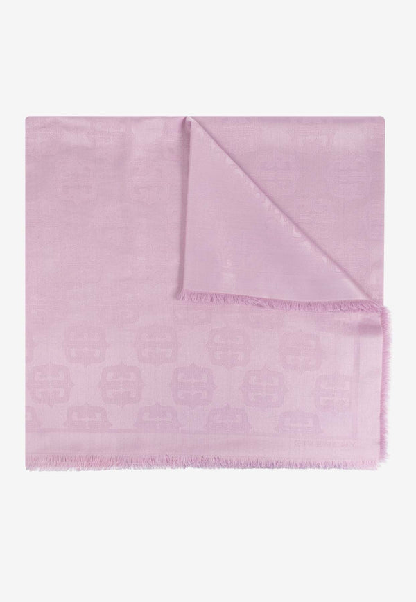 Givenchy Logo Monogram Silk-Blend Scarf Pink 710003991 0-002