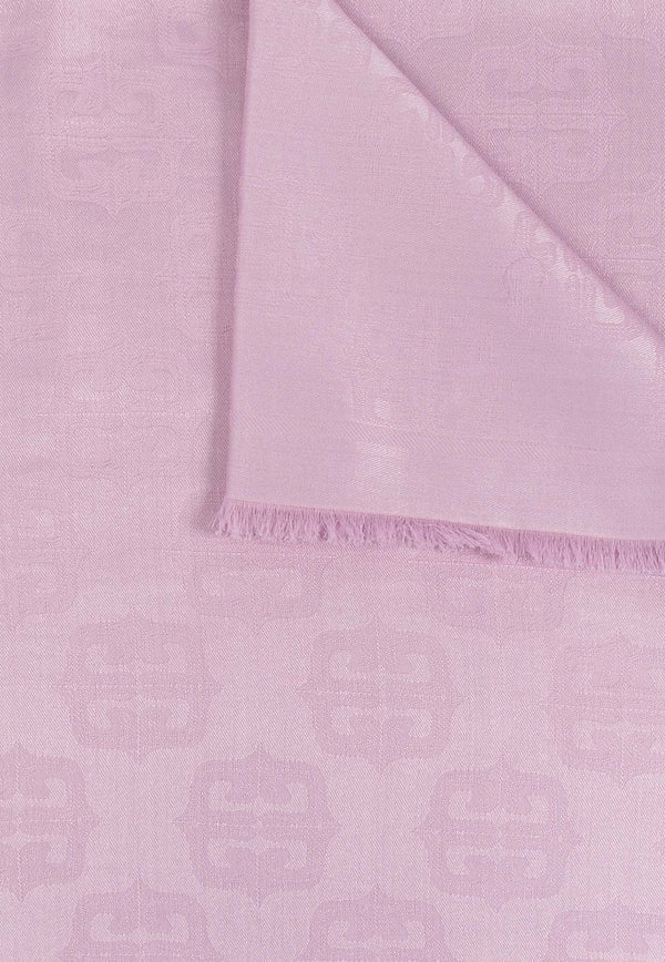 Givenchy Logo Monogram Silk-Blend Scarf Pink 710003991 0-002