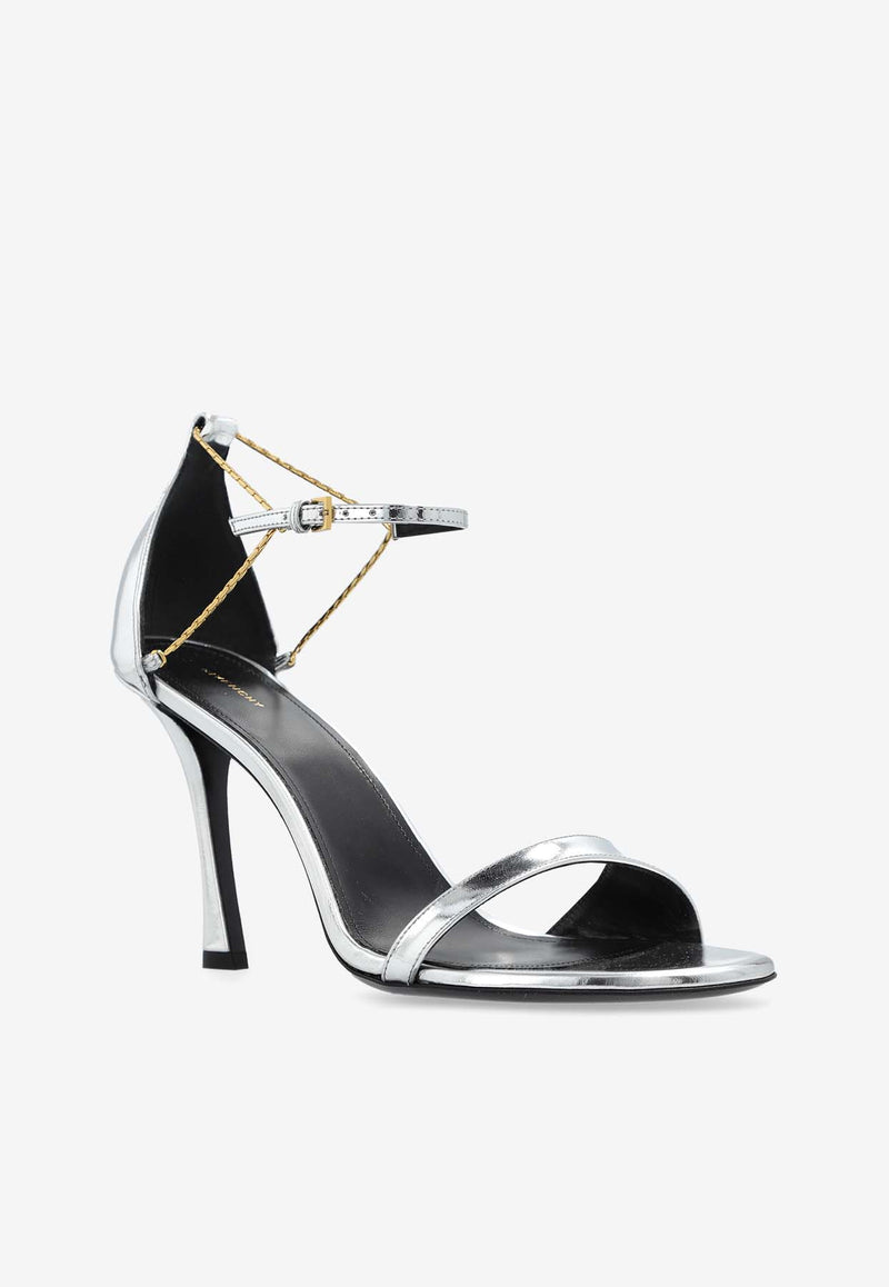 Givenchy Liquid 95 Metallic Leather Sandals Silver BE309 ME2B5-068