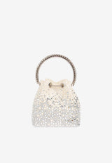 Jimmy Choo Bon Bon Crystal Bucket Bag Ivory BON BON XDR-IVORY CRYSTAL