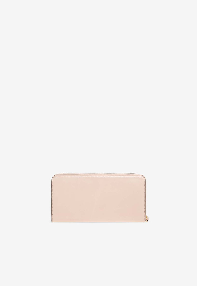 Chloé Iconic Logo Zip-Around Leather Wallet Pink CH25SP488 O16-6J5