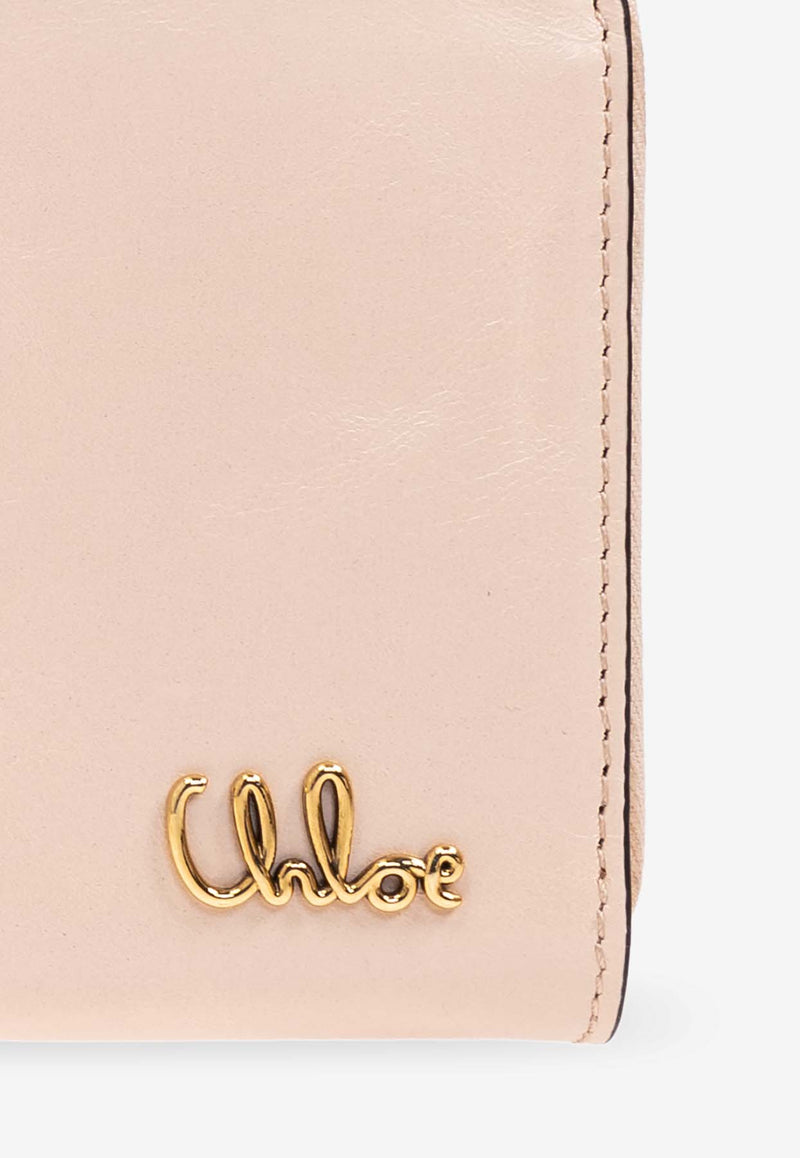 Chloé Iconic Logo Zip-Around Leather Wallet Pink CH25SP488 O16-6J5