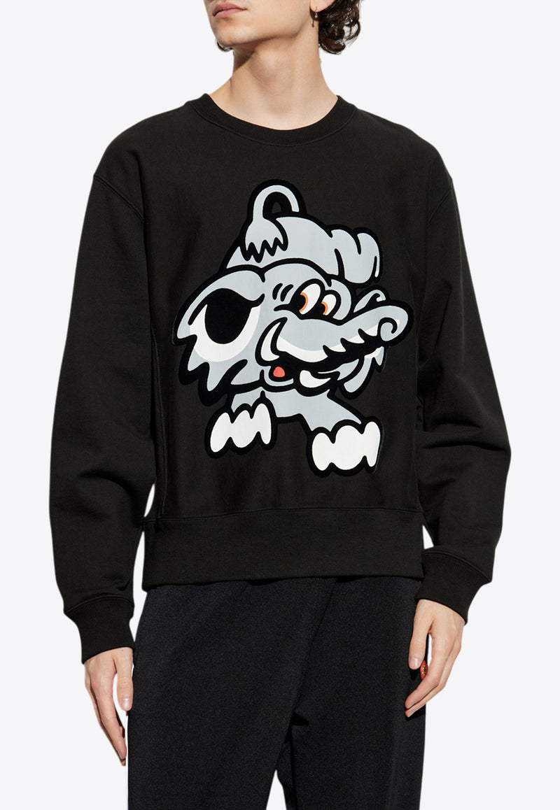 Kenzo Verdy Graphic Print Sweatshirt Black FF55SW268 4MC-99J