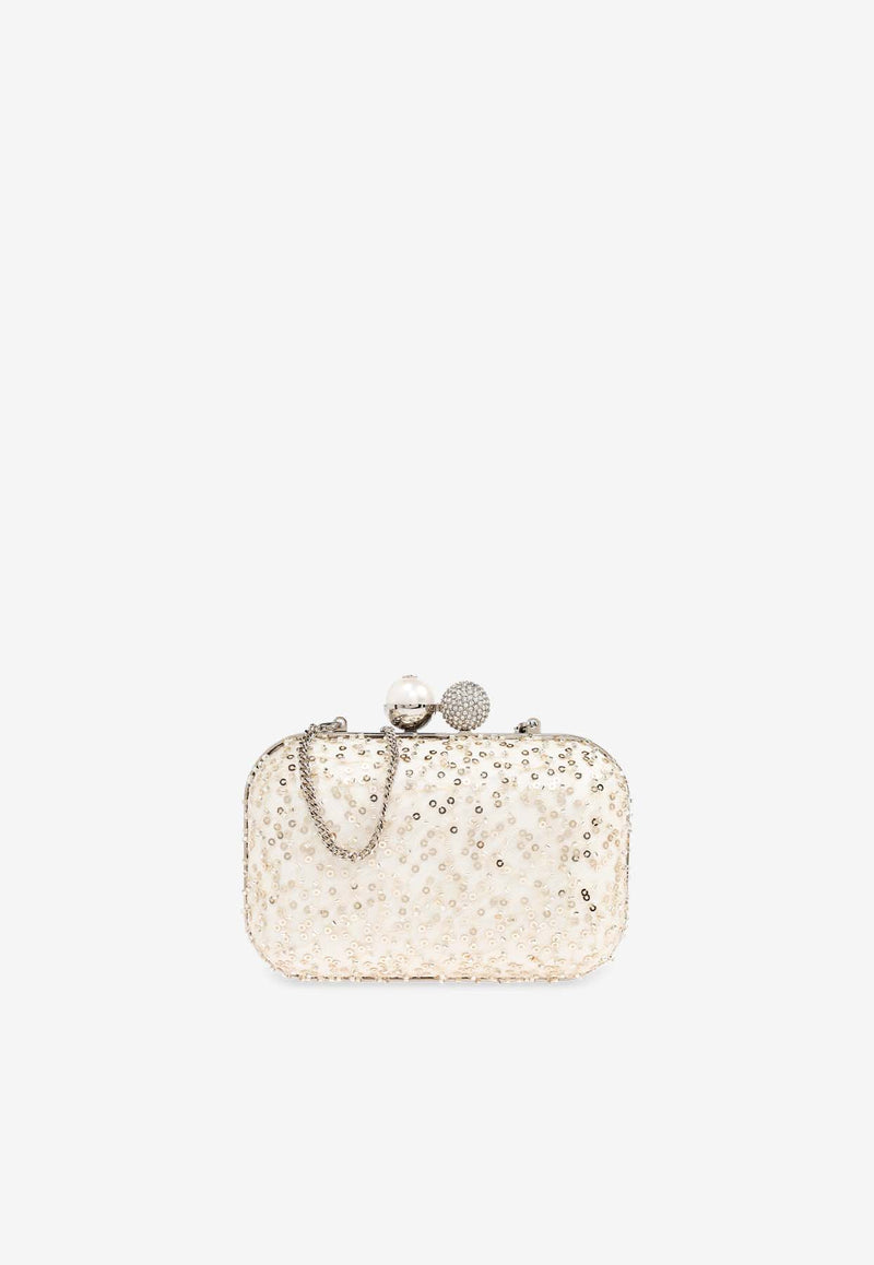 Jimmy Choo Cloud Embellished Clutch Ivory CLOUD DMJ-IVORY SILVER