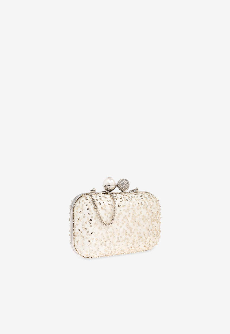 Jimmy Choo Cloud Embellished Clutch Ivory CLOUD DMJ-IVORY SILVER