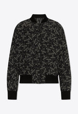 Balmain Monogram Bomber Jacket Black EH1TF955 VH56-EAB