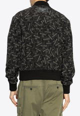 Balmain Monogram Bomber Jacket Black EH1TF955 VH56-EAB