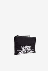 Kenzo Large Varsity Tiger Pouch Bag Black FF55PM612 F26-99