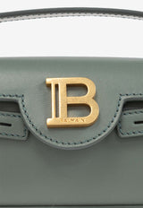 Balmain B-Buzz 19 Leather Top Handle Bag Green EN1AE742 LSLX-7GE