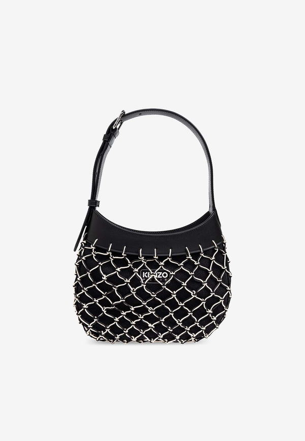 Kenzo Kenzoama Net-Overlay Shoulder Bag Black FF52SA605 B05-99