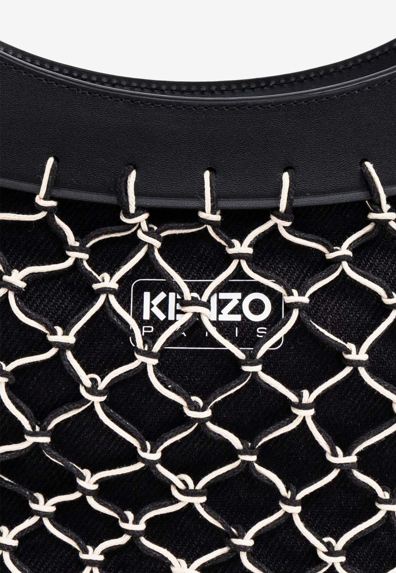 Kenzo Kenzoama Net-Overlay Shoulder Bag Black FF52SA605 B05-99