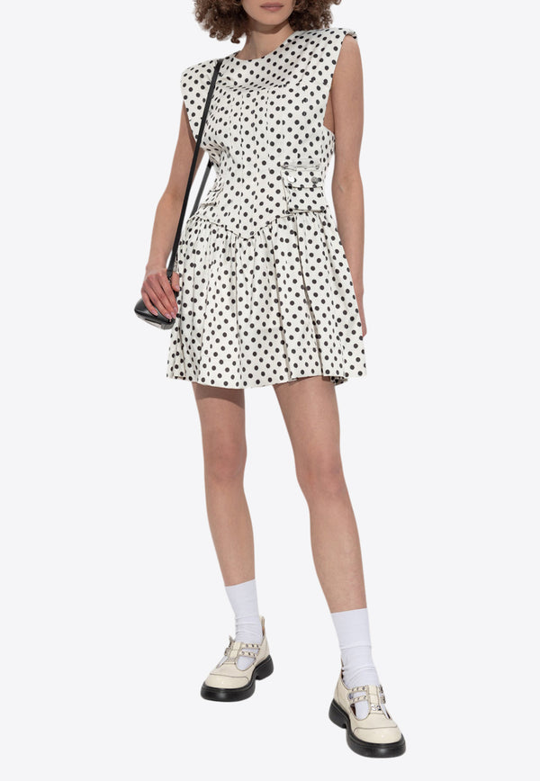 GANNI Polka Dot Mini Dress  White W0363 6904-135