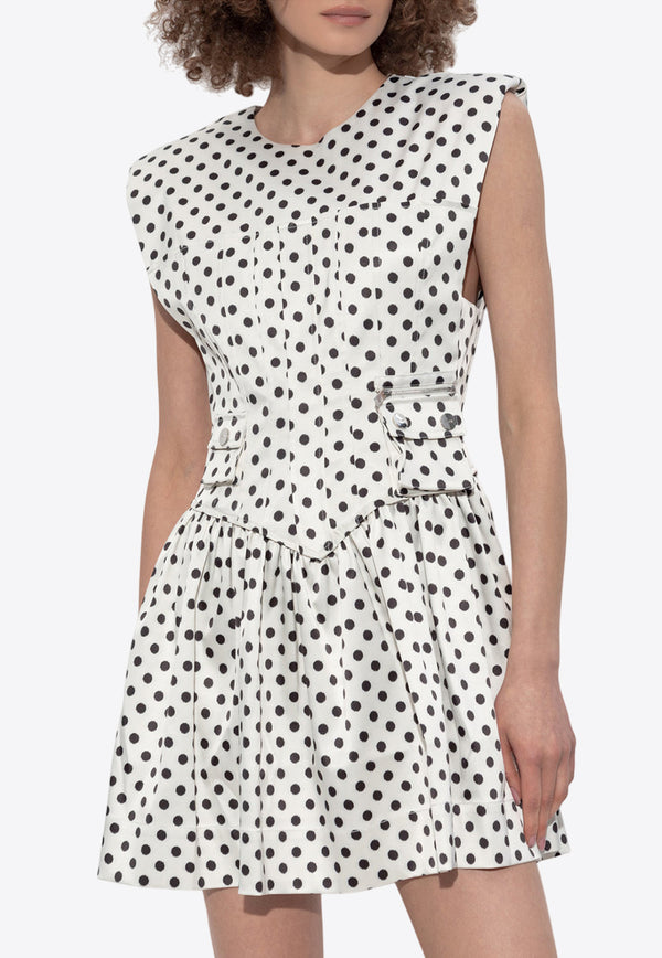 GANNI Polka Dot Mini Dress  White W0363 6904-135