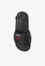 Kenzo Logo Puffer Slides Black FF52MU210 E50-99