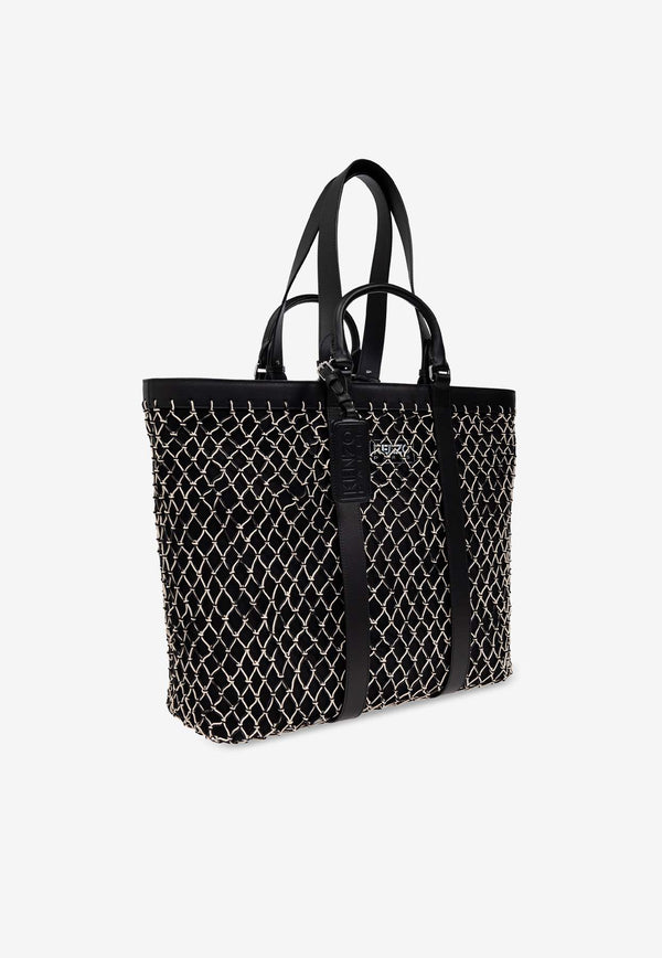 Kenzo Kenzoama Net-Overlay Tote Bag Black FF52SA611 B05-99