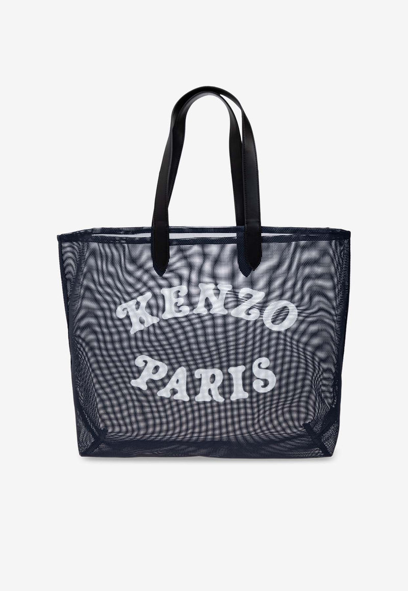 Kenzo Large Play Mesh Logo Tote Bag Navy FF58SA411 B13-76