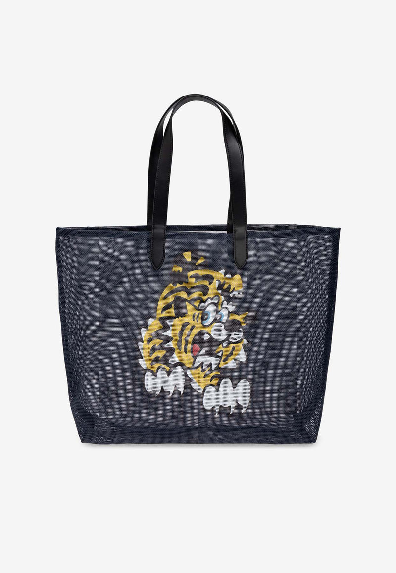 Kenzo Large Play Mesh Logo Tote Bag Navy FF58SA411 B13-76