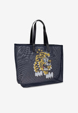 Kenzo Large Play Mesh Logo Tote Bag Navy FF58SA411 B13-76