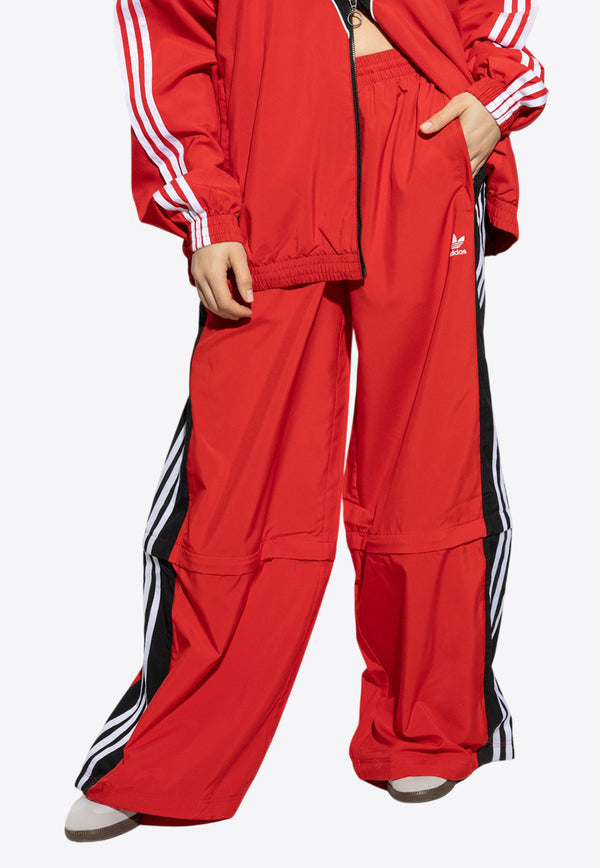 Adidas Originals Rasant Cut Line Wide-Leg Pants Red JY4616 0-COLRED