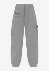 GANNI Logo Embroidered Track Pants Gray T4142 3690-921