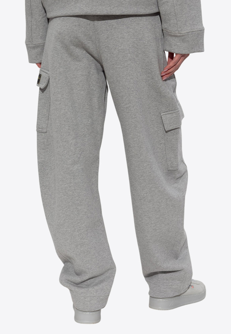 GANNI Logo Embroidered Track Pants Gray T4142 3690-921